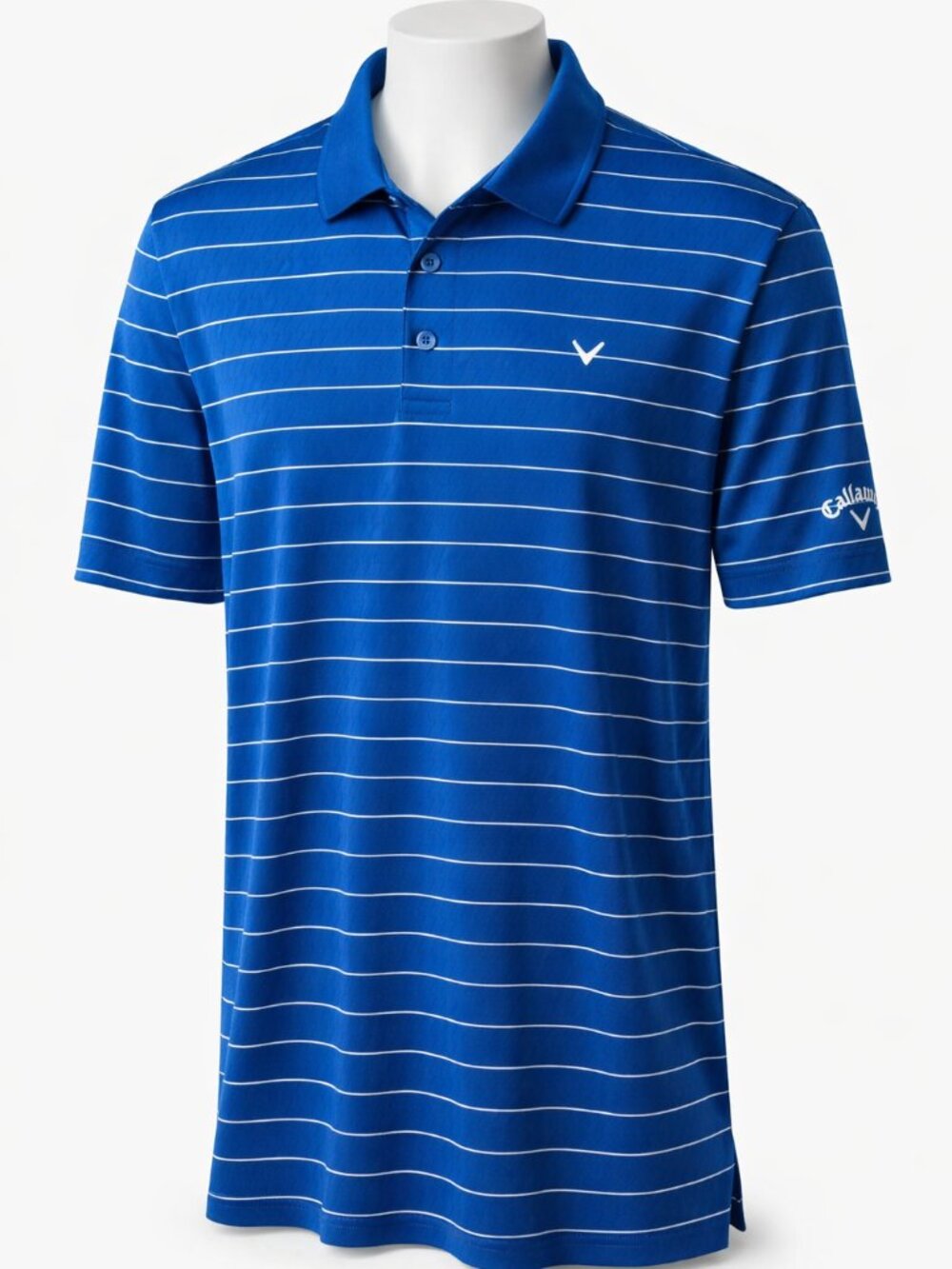 Callaway Men’s Opti Dri Performance Golf Polo Blue With Stripes Men's XL